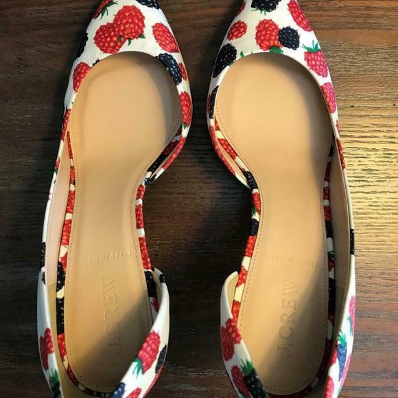 NEW in Box J.Crew $258 d'Orsay Pumps in Berry Print G0925 - Picture 5 of 7